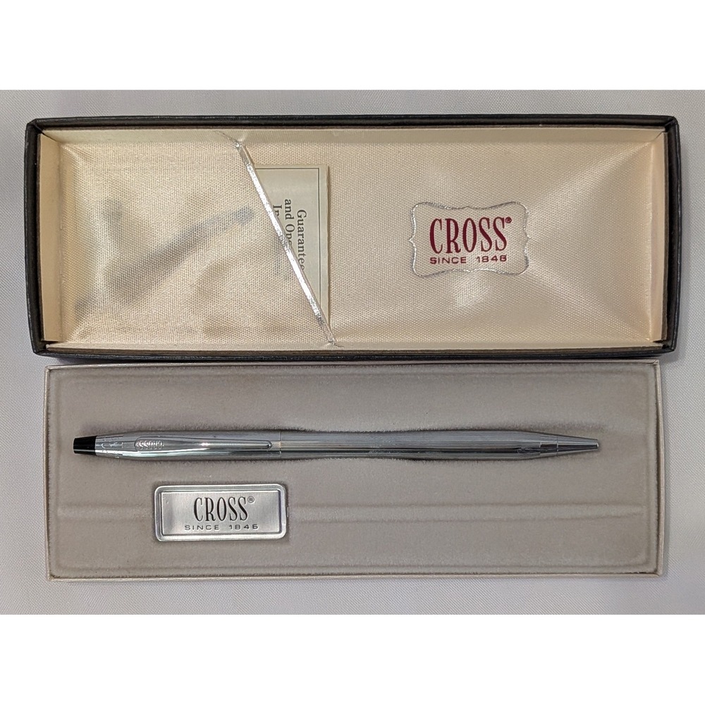 Cross Ballpoint Pen Unisex OS Chrome Excellent Century Classic 3502 Vintage Box